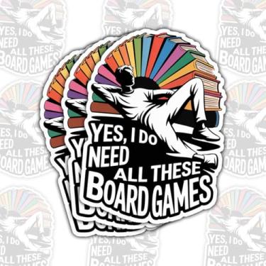 Imagem de Adesivo de vinil engraçado com citação de jogador de tabuleiro Yes I Do Need All These Board Gamer 3 peças à prova d'água para laptop, garrafa de água, decoração de sala de jogos, presente para