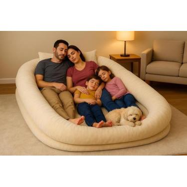 Imagem de Puff Ninho Gg Gigante Área De Descanso Sofá Cama Adulto - VIVA BEM, cr