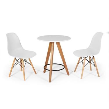 Imagem de Conjunto Mesa Redonda Aline 2 Cadeiras Eames Eiffel - Branco