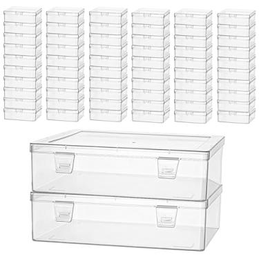 Imagem de Thintinick Organizadores e armazenamento de contas, mini caixas de plástico transparentes com suporte para pulseira de desenho de diamante, fazer unhas, artesanato, joias, parafuso de bateria (2 peças