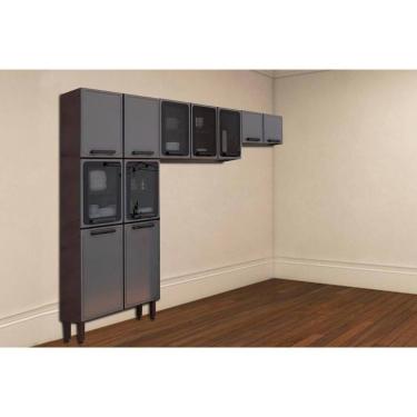 Imagem de Cozinha Modulada Bertolini Estilo 3 Peças (2aéreos+1paneleiro) Cpt86 Cinza-grafite-bertolini