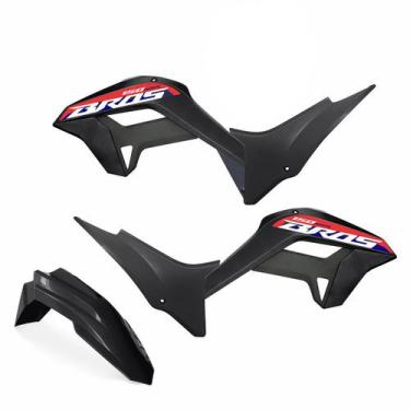 Imagem de Kit Plástico Carenagem Biker Reestyle C/ Adesivos Nxr Bros 150 2009 a 