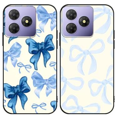 Imagem de Zrutru Pacote com 2 capas de telefone estéticas e elegantes com laço formal para OSCAL Flat 2 16,7 cm, capa protetora de TPU (poliuretano termoplástico) de silicone macio