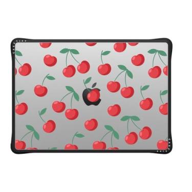 Imagem de CASETiFY Capa Impact MacBook Pro 35.6 cm (M1-M4) [cantos acolchoados a impactos/resistente a arranhões/aderência antiderrapante] - cerejas - preto transparente