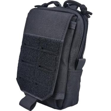 Imagem de YOWDUTY Bolsa tática Molle EDC, bolsa para celular Molle, bolsas utilitárias, organizador de dispositivos, suporte de telefone, pacote de cintura, bolsa de ferramentas, coldre de bolso, preto
