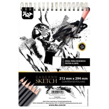 Imagem de Caderno Sketch Espiral Universitário Capa Dura 50 Folhas 212x294mm Dac