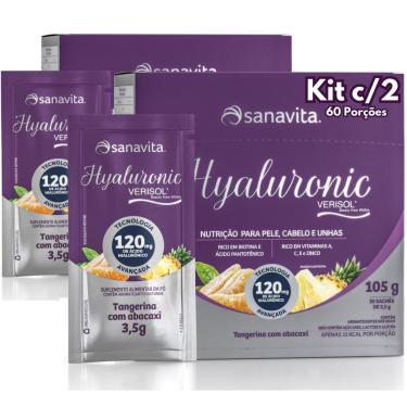 Imagem de Hyaluronic Verisol Sanavita Kit 2x Colágeno com Ácido Hialurônico Vitaminas e Minerais 60 Sachês-Unissex