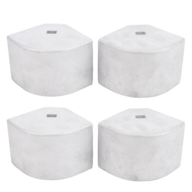 Imagem de Generic 4 Peças Tampas de Canto de Alumínio para Barco Pontão, para Cantos Arredondados de 90 Graus, 2,5 pol. a 2,625 pol., Comprimento Diagonal Superior 4,0625 pol. a 4,1875 pol.,
