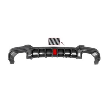 Imagem de Difusor de para-choque traseiro Magickit com luz LED compatível com BMW X3 G01 LCI M Sport 2022+ Spoiler divisor de lábio traseiro Kit de carroceria Preto brilhante(Carbon Fiber Look)