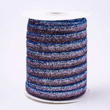 Imagem de Fita brilhante de 10 mm de largura de poliéster e nylon com brilho de 10 mm de largura, cordão de balão, acabamento artesanal, para embalagem de presente, artesanato faça você mesmo, decoração de