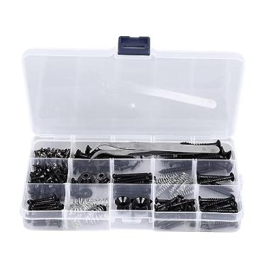 Imagem de LiebeWH Kit de Parafusos para Guitarra Elétrica, Ferramentas de Reparo de Guitarra de Metal Com Vários Parafusos, Ideal para Todas As Marcas e Modelos de (Preto)