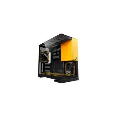 Imagem de Gabinete Gamer Geometric Future Model 5, Mid Tower, ARGB, ATX, Lateral em Vidro, com 5 Fans, Preto e Amarelo - GEO-M5F-BY