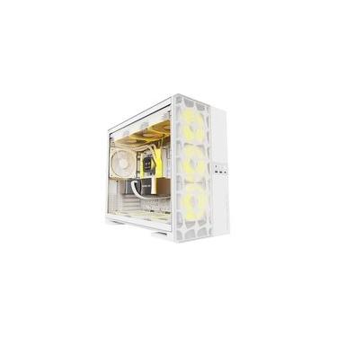 Imagem de Gabinete Gamer Geometric Future Model 5 Vent, Mid Tower, ARGB, ATX, Lateral em Vidro, Mesh Frontal, com 5 Fans, Branco - GEO-M5VF-W