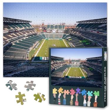 Imagem de Quebra-cabeça do horizonte do estádio de futebol – Quebra-cabeça de 1000 peças para adultos, Philadelphia Lincoln Financial Field Challenging Puzzles para adultos (69,8 cm x 50 cm), presente noturno