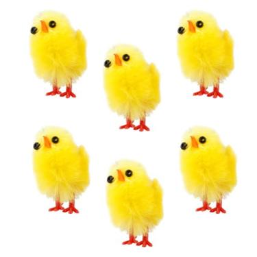 Imagem de Alipis Easter Baby Chicks, Plastic Furry Mini Chicken Figurines, Tiny Chickens Chick Stuffed Animal for Easter Party Tabletop Decoration, 6PCS