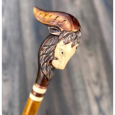 Imagem de oleksandr.victory Bengala de bengala, bastões de bengala, escultura em madeira, acessórios masculinos, avó, vovô (cabeça de cobra)