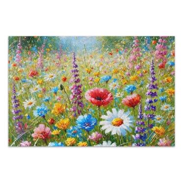 Imagem de Quebra-cabeça romântico de flores silvestres florescendo 500 peças para adultos pintura de arte animal adultos arte quebra-cabeça família amantes presentes, 20,5 x 14,9 polegadas