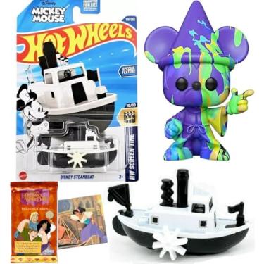 Imagem de Steamboat Mickey Mouse Car Disney Boat with Art Fantasia Sorecerer Mickey Pop Culture Character with Hunchback of Notre Dame Cards