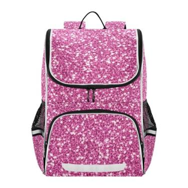 Imagem de Joisal Shiny Pink Glitter Sparkling Backpack for Girls Kids Student Large Back to School Bags Cute Book Bags Elementary School Boys Backpacks Cool, 18L