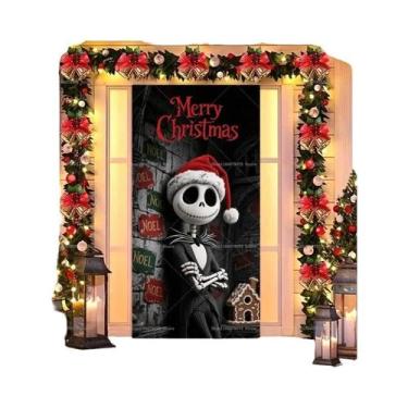 Imagem de Banner De Decoração Para Porta De Festa De Natal Disney Nightmare befo