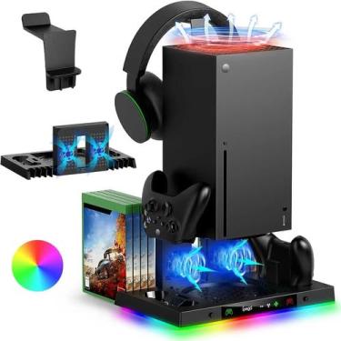 Imagem de Suporte De Ventilador De Resfriamento Com Iluminação RGB E Estação De 