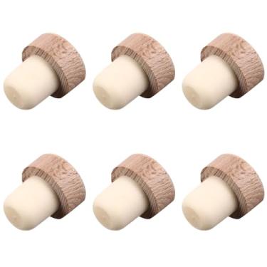 Imagem de 6 Peças Cortiça Rolhas De Garrafa De Vinho Para Garrafas De Vidro Bomba De Garrafa De Vinho Rolhas De Garrafa De Vedação Rolhas De Vinho Naturais Syrah Selantes Em Branco Madeira