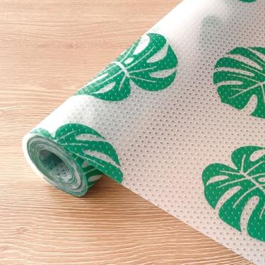 Imagem de XUNYUQI Forros de prateleira não adesivos para armários de cozinha, forro de gaveta - Material EVA durável com padrões, à prova de óleo, à prova d'água - Fácil de limpar e cortar (verde, 30 cm L x 584