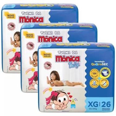 Imagem de Fralda Turma da Mônica Baby Economica 3 Pacotes Tamanho XG Com 40 Unid