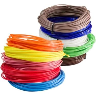 Imagem de Kit 10 Refil Filamento PLA 1,75mm para Caneta 3D | 50 Metros | Cores Variadas | Compatível com Caneta e Impressora 3D | Alta Precisão e Fácil Manuseio