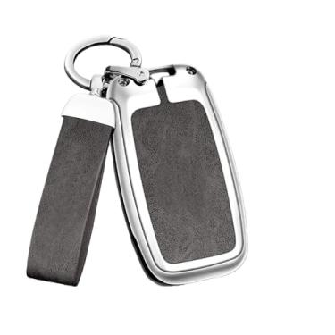 Imagem de Capa de couro para chave de carro de liga de zinco compatível com Kia Carens Ceed Rio 3 Sportage Optima Sorento Cerato Soul Forte Seltos Sid K2 K3(C-silver gray)