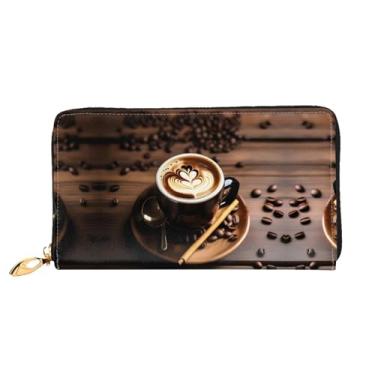 Imagem de XLLingL Carteiras de cartão de crédito impressas, bolsas longas de couro femininas, carteiras com zíper, carteira de viagem simples