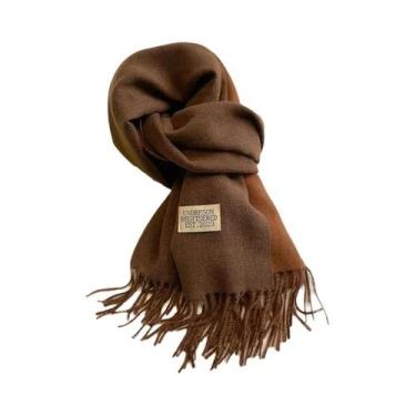 Imagem de Cachecol De Cashmere Quente Para Mulheres, Estilo Coreano, Tricotado, 