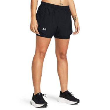 Imagem de Shorts 2 em 1 de Corrida Feminino Under Armour Fly By P Preto-Feminino
