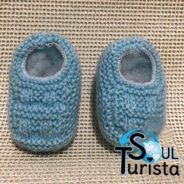 Imagem de Sapatinho de Bebê de Tricô Azul - 0 a 3 meses - Soul Turista