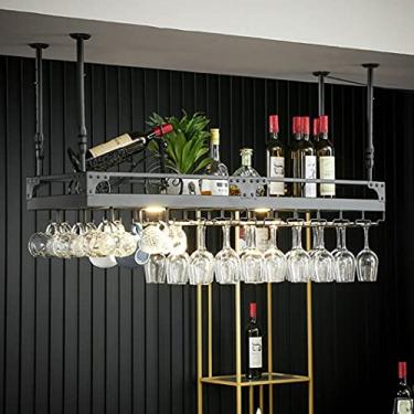 Imagem de Suporte para copos de vinho de cabeça para baixo, suporte para copos de vinho de cabeça para baixo, prateleira de armazenamento para bares, casa, restaurantes, cozinhas, prateleira suspensa no teto