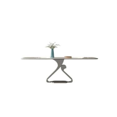 Imagem de Mesa de jantar de ardósia brilhante, nórdica, simples, moderna, casa, apartamento, retangular, mesa de jantar, cozinha, mesa de jantar, mesa de cozinha moderna