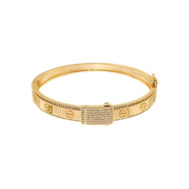 Imagem de Bracelete Dourado Cravejado De Zircônia