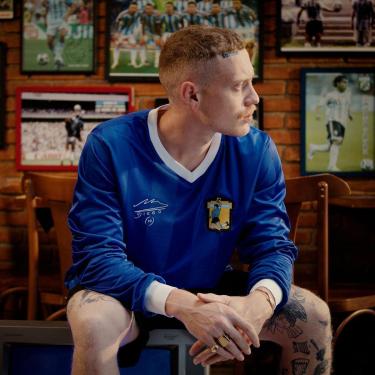 Imagem de Camisa Argentina 1986 Away Retrô Maradona La Mano de Dios Manga Longa Masculino-Masculino