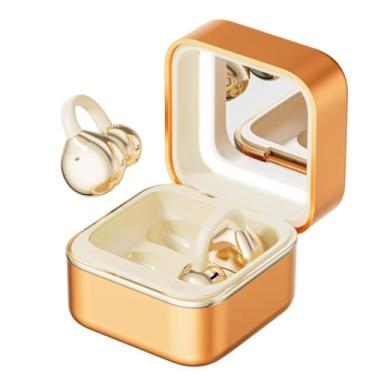 Imagem de Tangxi Fones de Ouvido Sem Fio Com Espelho de Maquiagem e Luz LED, Clipe de Ouvido Aberto Bluetooth 6.0 Em Fones de para Mulheres, Ajuste Seguro para Correr e Viajar