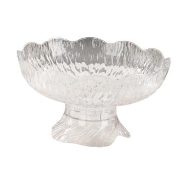 Imagem de Bothyi Fruteira de pedestal, bandeja para frutas, design criativo, multifuncional, portátil, com drenagem, suporte para armazenar lanches para sala de jantar, Transparente