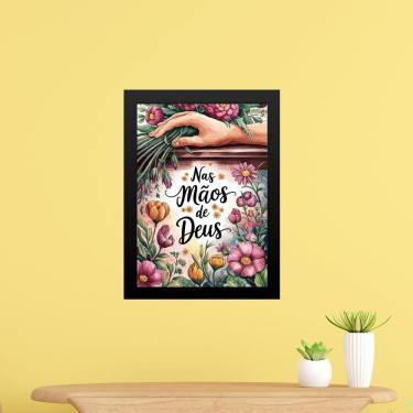 Imagem de Quadro Decorativo Nas Mãos De Deus 24X18Cm - Com Vidro