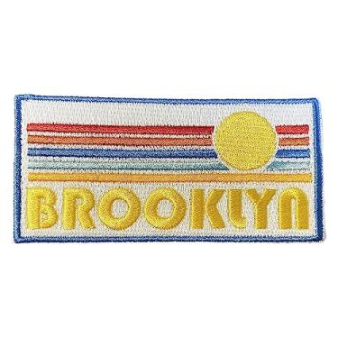 Imagem de Brooklyn Patch - Retro Sunrise 100% bordado costurado ou ferro no Brooklyn, New York Patch (10 x 4,9 cm)