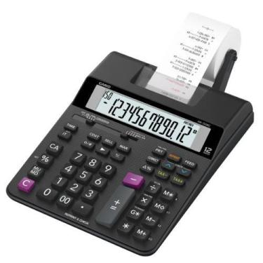 Imagem de Calculadora de Mesa com Impressora, Preta, Visor Grande de 12 Dígitos,