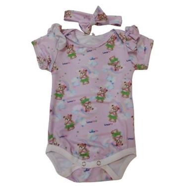 Imagem de Kit Body Estampado + Tiara Bebê Menina Verão Lessa Kids 8798-Feminino