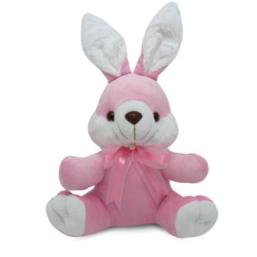 Imagem de Coelho de Pelúcia Infantil Decoração Para Páscoa Anti Alérgico Fofinho