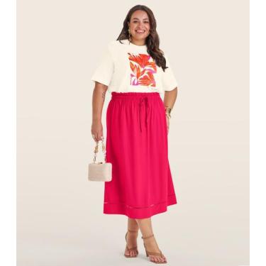 Imagem de Camiseta Manga Curta Plus Size Secret Glam Bege, Plus G2, Bege