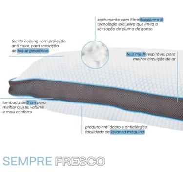 Imagem de Travesseiro Sempre Fresco 50x70cm Ecopluma Anti Calor Camesa