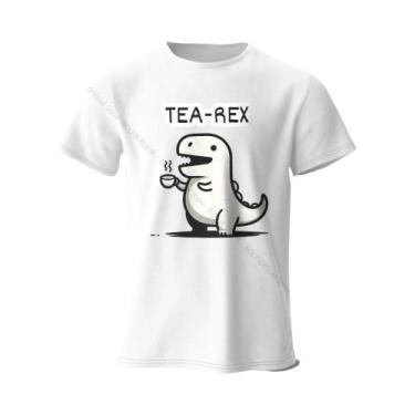 Imagem de Camiseta Masculina Macia E Respirável 100% Algodão Com Estampa De Dino