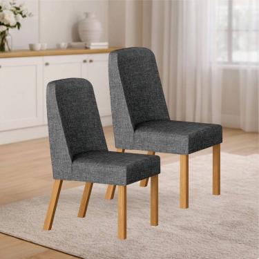 Imagem de Kit 2 Cadeiras para Sala de Jantar Isis Cinamomo/Cinza