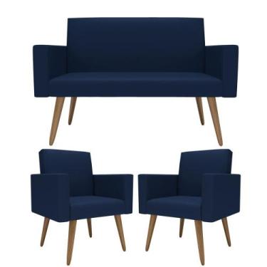 Imagem de Kit Sófa 2 Lugares E 2 Poltronas Para Sala De Estar Recepção - Móveis 